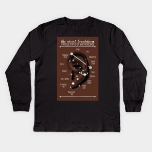 Ear Piercing Chart, Dark Skin Kids Long Sleeve T-Shirt